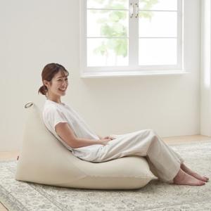 【ハナロロ】 ビーズクッション プレミアムポトラ100リットル ニットカバー付(ベージュ)