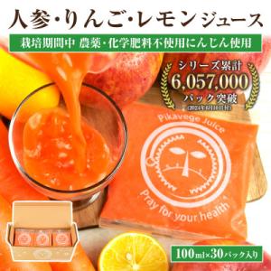 冷凍無添加ストレートにんじんジュース 100cc×30パック栽培期間中農薬/化学肥料不使用の人参使用