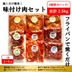 ふるさと納税 肉 大野城市 焼くだけ簡単!味付け肉セット《合計2.5kg》