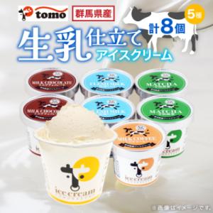 群馬県太田市　生乳仕立てアイスクリーム 8個セット
