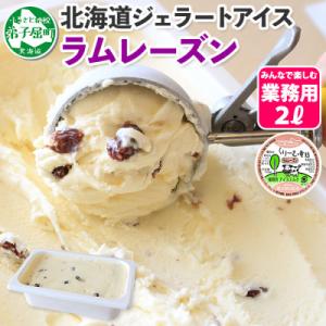 【北海道】業務用 アイスクリーム ラムレーズン 2L 手作り ジェラート 605