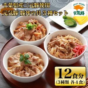 【千葉県多古町産】元気豚　豚丼の具 3種セット(3種合計12食入り)