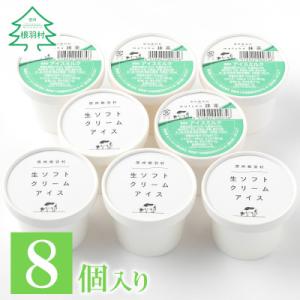 ふるさと納税 根羽村 生ソフトクリームアイス&amp;抹茶アイス 8個セット