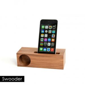 【数量限定】SW 木製iPhoneスピーカー　電源不要　ギフトとしても人気　スマホスタンドスピーカー