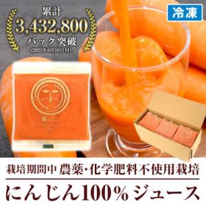 人参100%の無添加にんじんジュース(100cc×30パック)栽培期間中農薬化学肥料不使用のニンジン