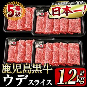 鹿児島黒牛ウデスライスセット1.2kg　b8-014
