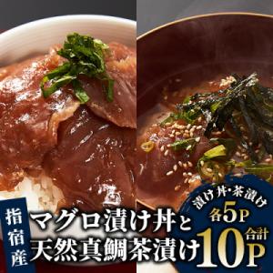 ふるさと納税 指宿市 【指宿直送便】マグロ漬け丼と天然真鯛茶漬けセット各5パック(010-1591)