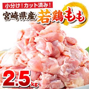 宮崎県産若鶏 もも肉 2.5kg(250g×10パック)※小分け・カット済・真空冷凍