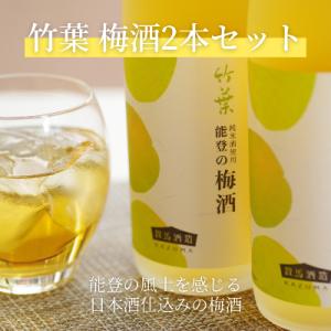 甘酸っぱい能登産の梅をふんだんに純米酒に漬け込んだ「竹葉能登の梅酒720ml×2本」