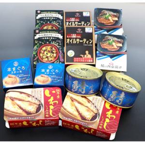 ふるさと納税 銚子市 マグロ　サバ　イワシ　貝　おつまみ缶詰6種×2ヶセット
