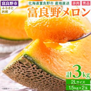 2026年発送 糖度15度前後 富良野メロン　2Lサイズ(1.5kg)　赤肉 2玉入り