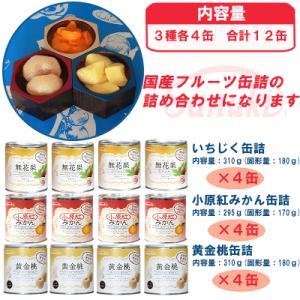 ふるさと納税 三豊市 国産フルーツ缶詰　3種各4缶セット(災害・備蓄・保存食・非常食)(202302...