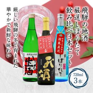 ふるさと納税 高山市 飛騨の地酒 厳選しぼりたて飲み比べ 3本セット TR3381｜y-sf