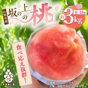 2026年発送【旬の桃8～10玉 約3kg】坂の上の桃 硬くて甘い!食べ応え抜群!山梨県山梨市産