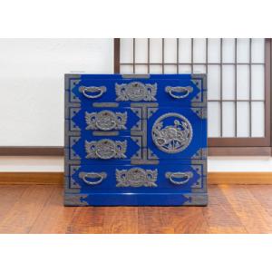 ふるさと納税 利府町 仙台箪笥 帳場箪笥 藍色...の詳細画像1