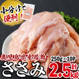 ふるさと納税 志布志市 鹿児島県産若鶏ささみ　2.5kg(250g×10P)｜さとふる