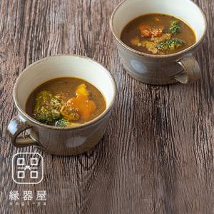 ふるさと納税 東峰村 小石原焼 ヤママル窯 水玉スープカップセット(茶・茶)