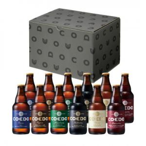 コエドビール 瓶 12本 飲み比べセット (毬花 瑠璃 伽羅 漆黒 白 紅赤 × 各2本 計12本)