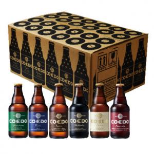 コエドビール 瓶 24本 飲み比べセット (毬花 瑠璃 伽羅 漆黒 白 紅赤 × 各4本 計24本)
