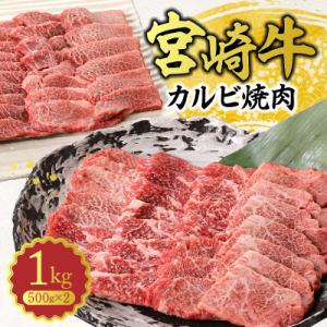 史上初内閣総理大臣賞4連覇 宮崎牛 黒毛和牛 カルビ 焼肉 バーベキュー 1kg(500g×2P)