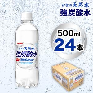 ふるさと納税 伊賀市 サンガリア　伊賀の天然水強炭酸水500ml 24本入　1ケース