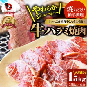 やわらか牛ハラミ焼肉 秘伝のタレ漬け1.5kg(250g×6P)
