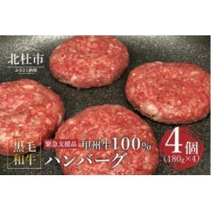 【緊急支援品】甲州牛100%ハンバーグ　180g×4ヶ 〈山梨県北杜市産黒毛和牛〉
