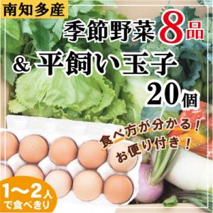 さとの平飼い玉子20個&季節の野菜セット