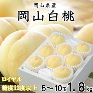 【先行受付】岡山白桃 ロイヤル 5～10玉 1.8kg 岡山県産