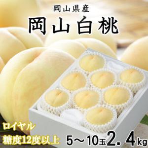【先行受付】岡山白桃 ロイヤル 5～10玉 2.4kg 岡山県産