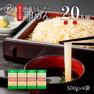 【ご自宅用】卵香るそうめん「卵めん」500g×4袋 無添加 岩手名産 [K0027]