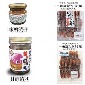 ふるさと納税 氷見市 ホタルイカ沖漬け 4種(大3,小1品) 甘酢漬け 素干し 魚醤干し 7品セット...