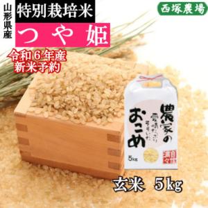 ふるさと納税 最上町 【新米 先行受付】令和6年産 特別栽培米つや姫　玄米 5kg　山形県産　西塚農...