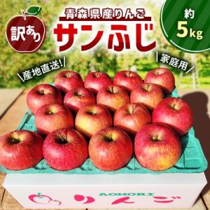 【訳あり】青森県産りんご「サンふじ家庭用」約5kg　産地直送!