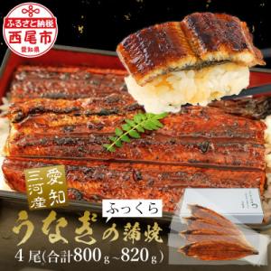 【期間限定】三河産うなぎ蒲焼き　冷凍4尾(800g以上)・A132-31_s