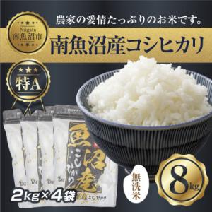 ふるさと納税 南魚沼市 無洗米　新潟県南魚沼産　コシヒカリ　2kg×4袋 計8kg(美味しい炊き方ガ...