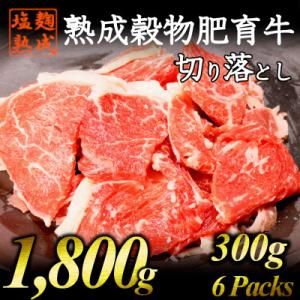 ふるさと納税 南丹市 南丹市 塩麹熟成穀物肥育牛切り落とし(300g×6P) 1.8kg A03JNM