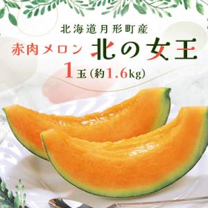 【令和8年7月～8月発送・先行受付】北海道月形町産赤肉メロン『北の女王』1玉 約1.6kg