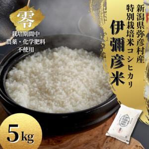 令和7年産 栽培期間中農薬不使用コシヒカリ「伊彌彦米 零(ぜろ)」新潟県産 精米 5kg
