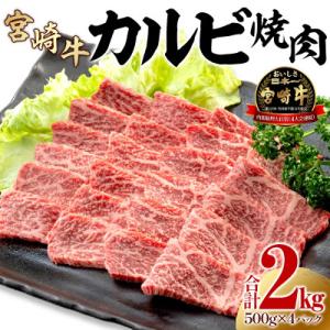 史上初内閣総理大臣賞4連覇 宮崎牛 A4～A5 黒毛和牛 牛肉 カルビ 焼肉 2kg(500g×4)