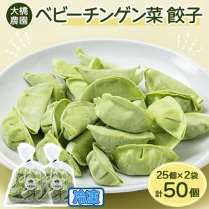 ふるさと納税 安城市 大橋農園のベビーチンゲン菜餃子 25個入×2袋 冷凍