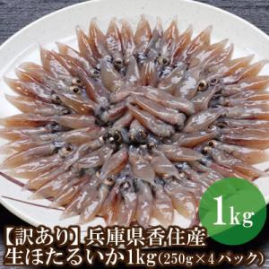 【訳あり】兵庫県香住産　生ほたるいか1kg(250g×4パック) 07-95