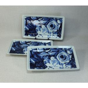 ふるさと納税 長崎県 [波佐見焼]23×13cmの長角皿3枚組 ボタニカル 3 22939