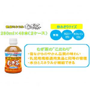 ふるさと納税 前橋市 伊藤園の健康ミネラルむぎ茶280ml×48本(2ケース)｜y-sf