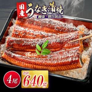 ふるさと納税 新富町 宮崎県産うなぎ蒲焼き4尾 (計640以上!)　【国産】