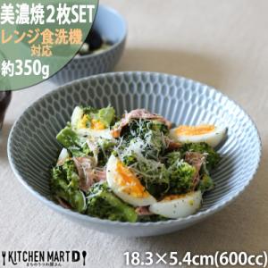 ふるさと納税 瑞浪市 【2枚SET】美濃焼 さざなみ 18鉢 ブルーグレー 18.3×5.4cm