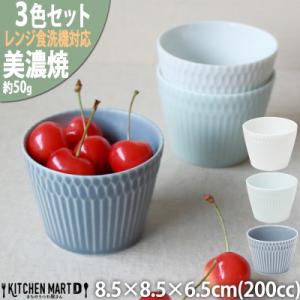 ふるさと納税 瑞浪市 【3色SET】美濃焼 さざなみ 8.5猪口カップ 200cc 8.5×6.5c...