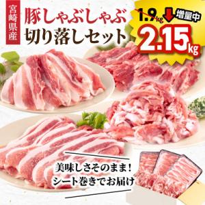 ふるさと納税 宮崎市 宮崎県産豚 しゃぶしゃぶ 切り落しセット 合計2.15kg