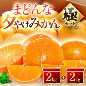 【夕やけブランド】ぷるぷる食感【まどんな】+【夕やけみかん】各2kgセット【E49-23】