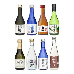 【沢の鶴・福寿・剣菱・菊正宗・白鶴・瀧鯉・櫻正宗・道灌】神戸の酒蔵飲み比べセット(300ml×8本)